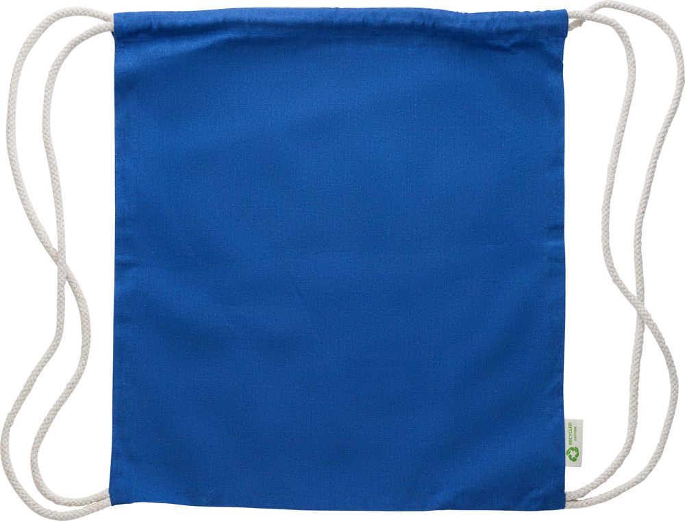 Gerecyclede katoenen (120 gr/m2) trekkoordtas Joy - blauw