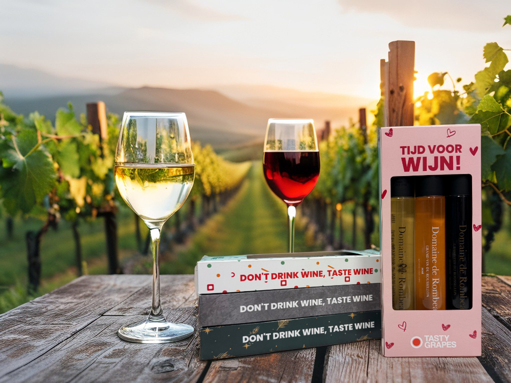 Tasty Grapes | Moments Proeverij | Domaine de Rombeau mix | 3x 100 ML | rPET | Tijd voor wijn!