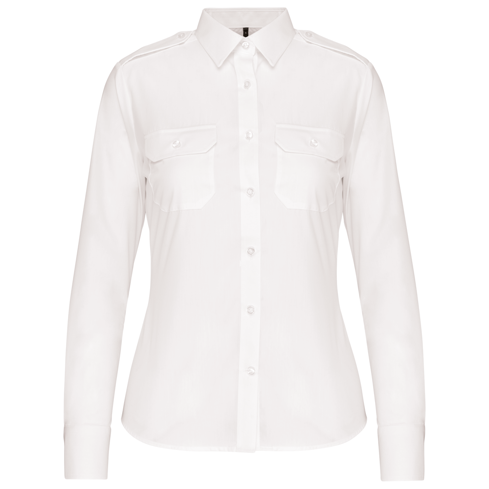 K506 - Damespilootoverhemd lange mouwen - White