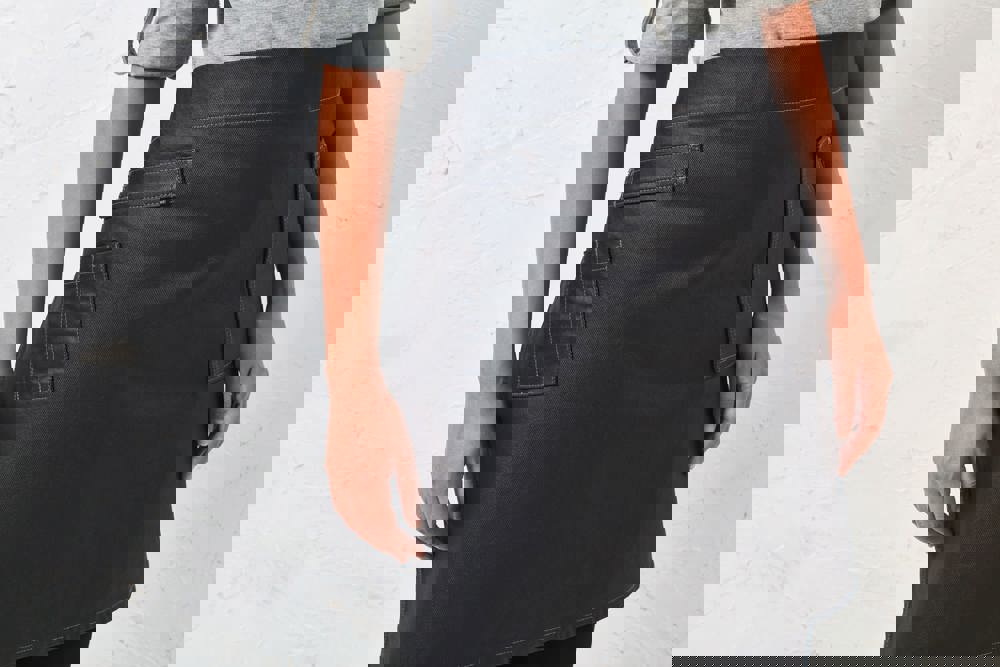 PR135 - Division - Waxed look denim waist apron