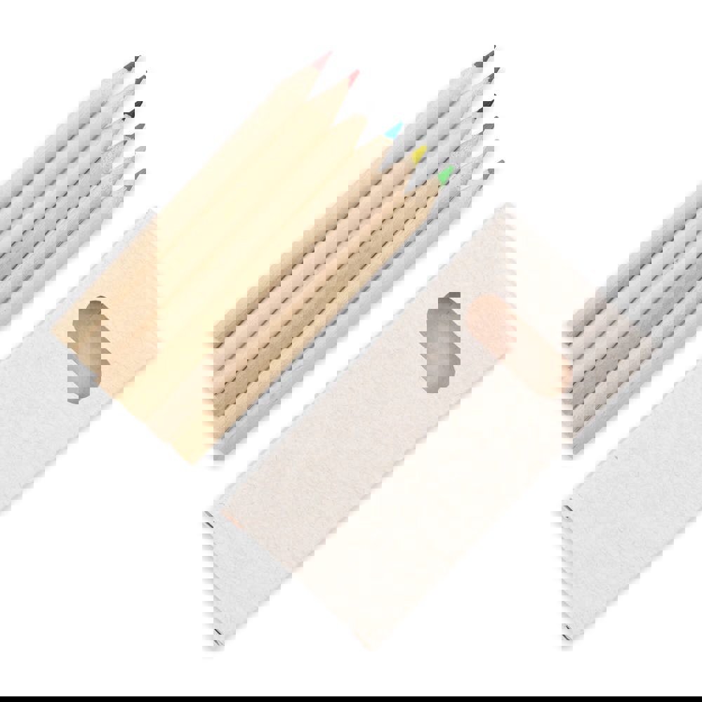 6 kleurpotloden in gerecycled melkpakken doosje