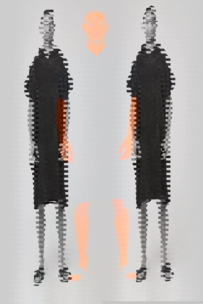 PA581X - Uniseks poncho met capuchon van badstof