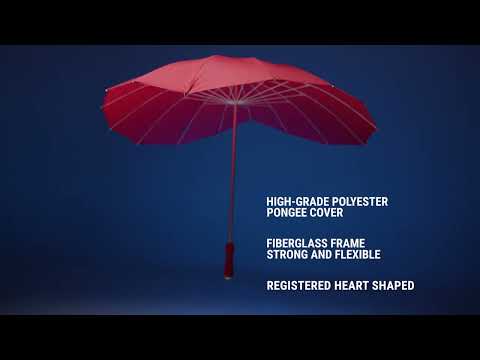 FALCONE - Hartvormige paraplu registered design - Handopening - Windproof -  110 cm - Rood