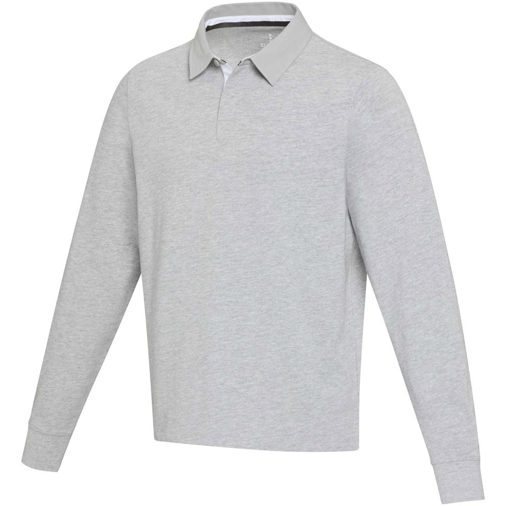 Clyde unisex organic rugbypolo sweatshirt - Gemêleerd grijs