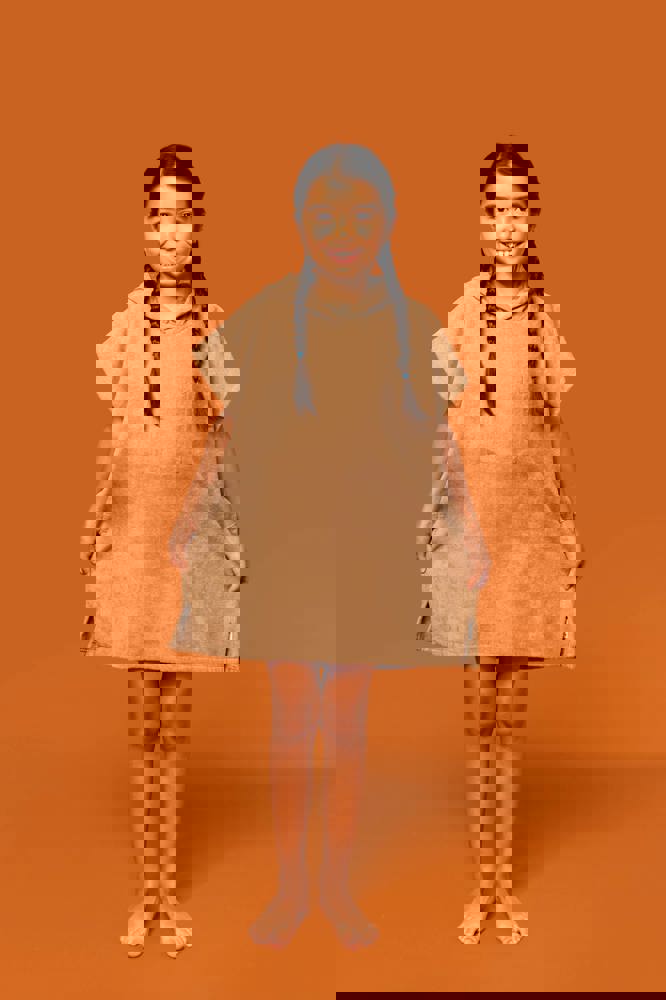 PA582 - Kinderponcho met capuchon van badstof