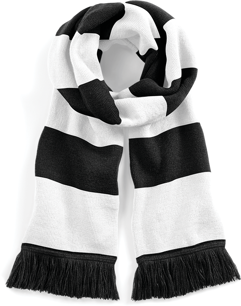 B479 - Gestreepte sjaal Stadium - Black / White