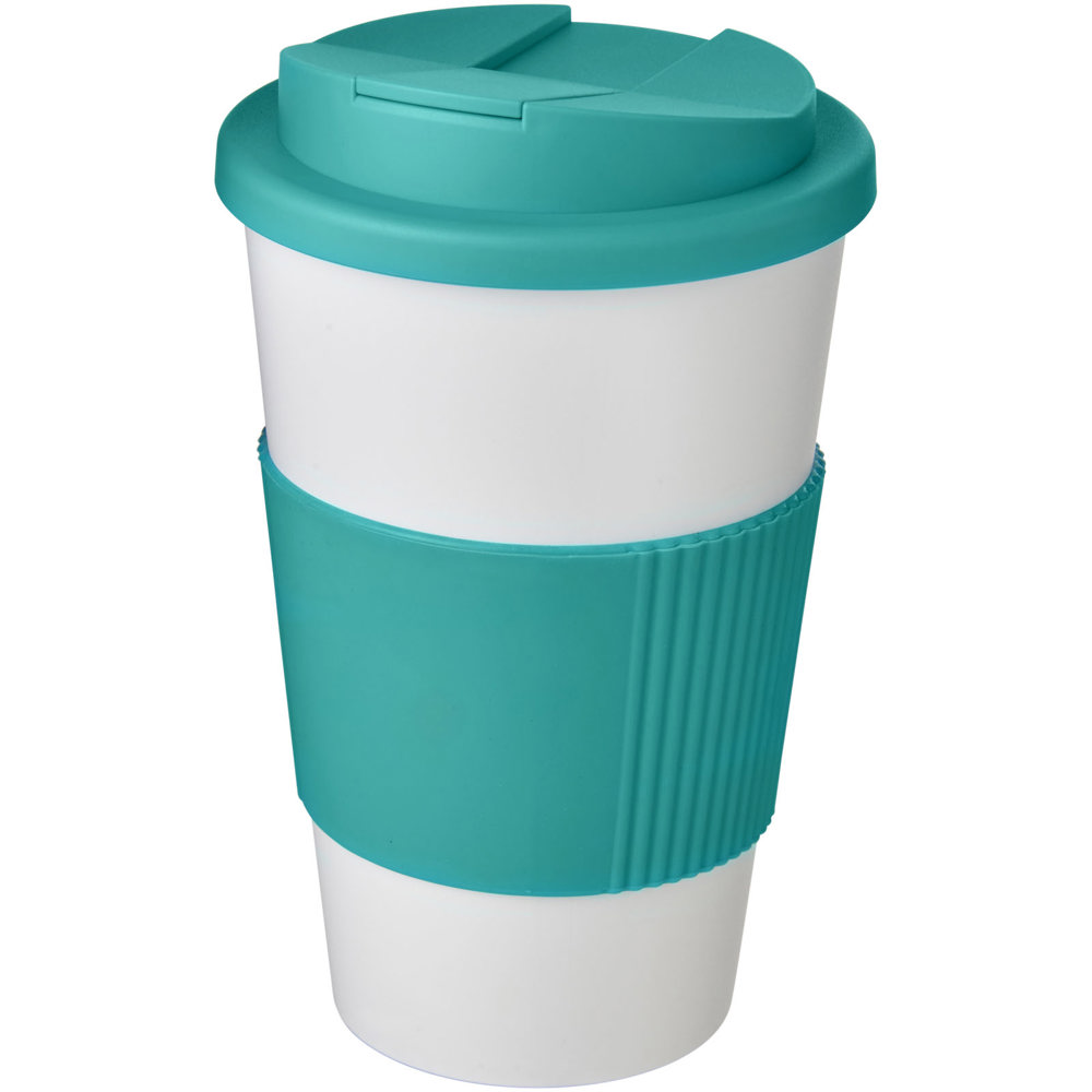 Americano® 350 ml geïsoleerde beker met handvat - Wit, Aqua