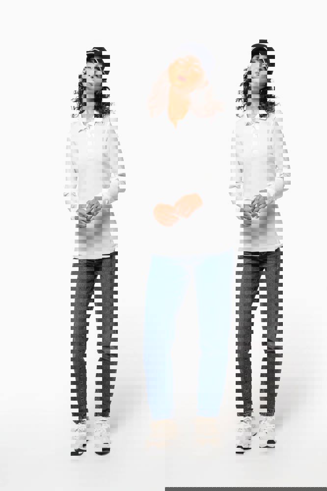 K2028A - Bio180 piqué damespolo lange mouwen