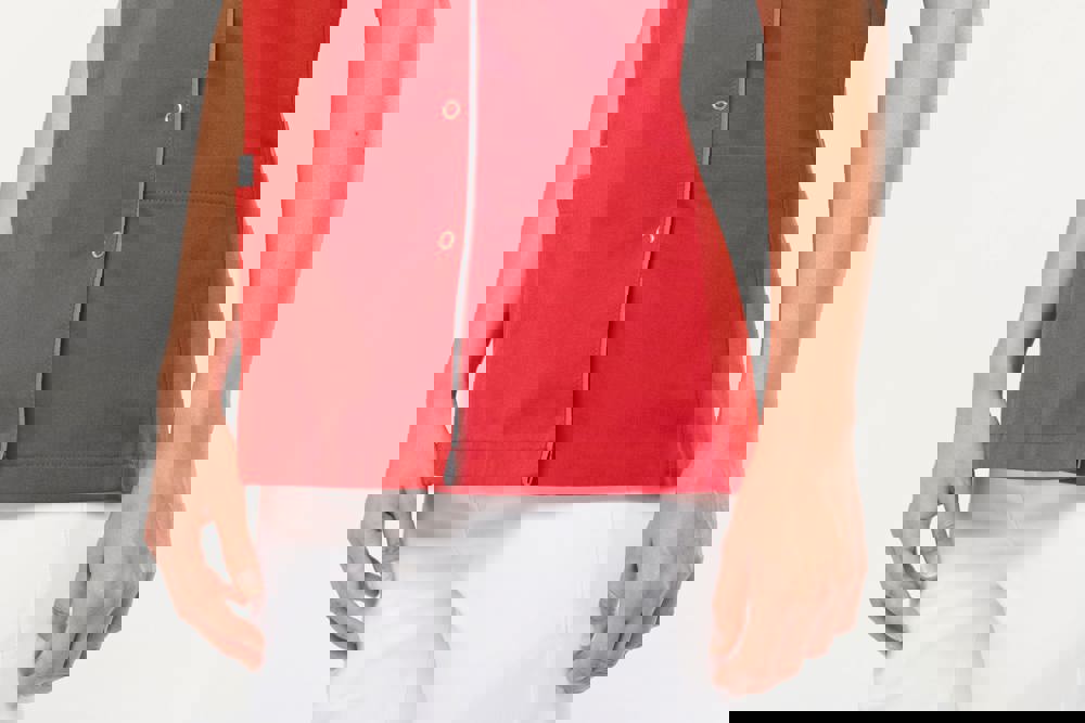 WK506C - Damesblouse in polykatoen met drukknopen