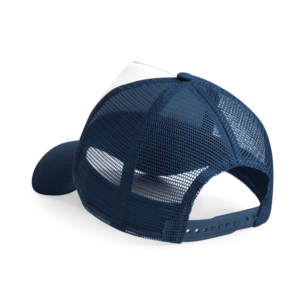 B640B - Kinderpet in mesh, verstelbaar aan de achterkant. - French Navy / White