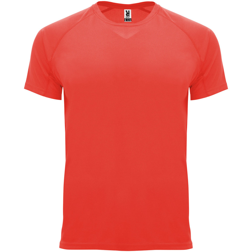 Bahrain 135 g/m² sportshirt met korte mouwen voor heren - Fluorkoraal
