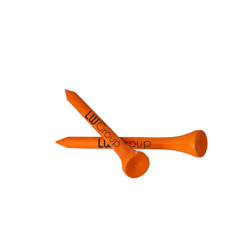 Bamboe houten tee 70 mm - oranje