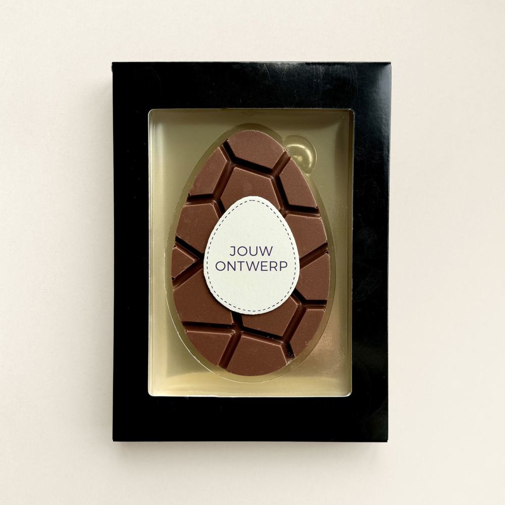 Chocolade paasei | melk | geschenkdoos | eigen logo | 95g