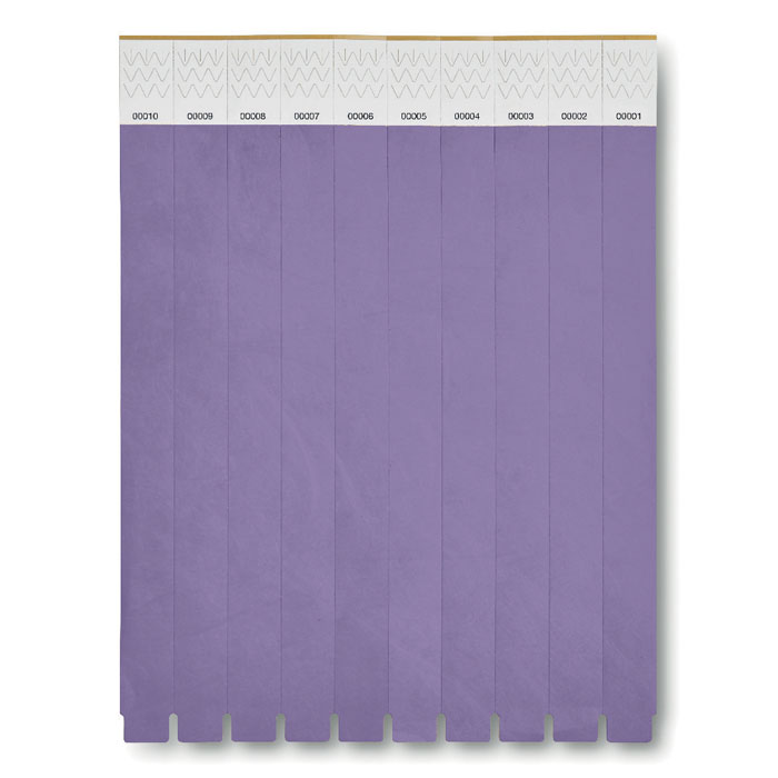TYVEK - Èèn vel met 10 event armbandjes - Violet