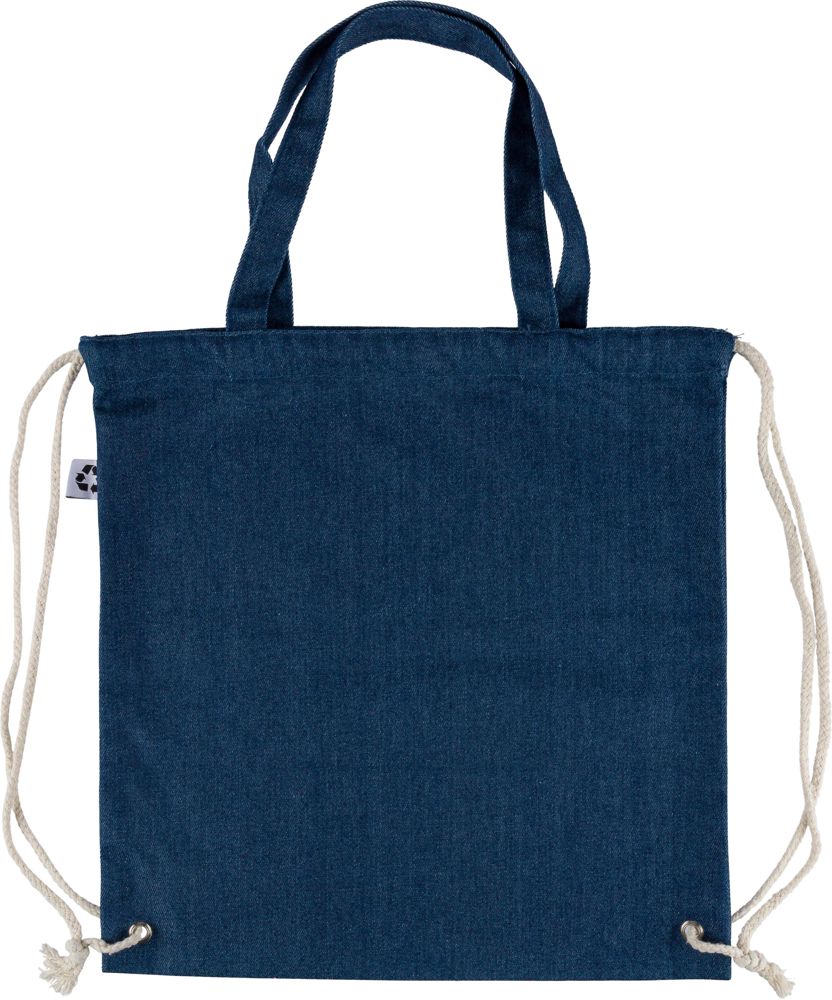Gerecycled denim trekkoordrugtas Dex