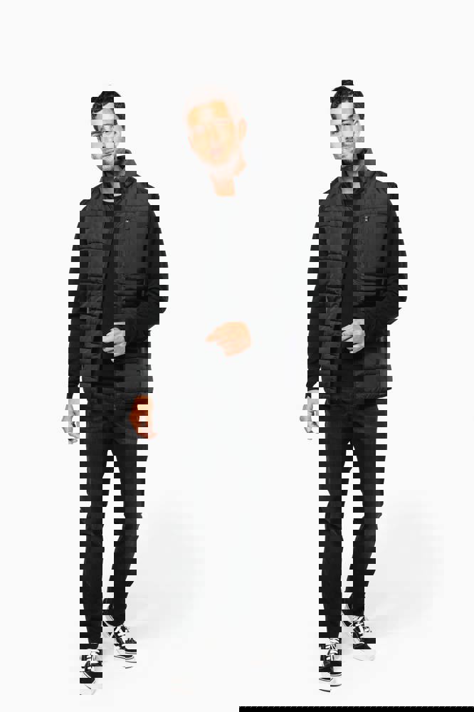 K6170 - Herenbodywarmer in twee stoffen