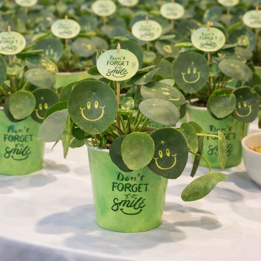 Smylieplant® - Happy in papercup (large), In beschermende plantensleeve