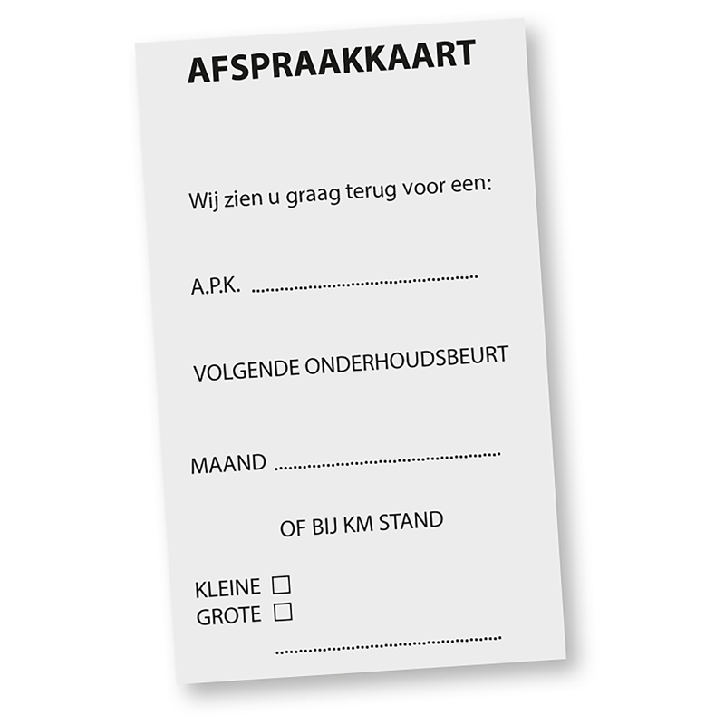 Afspraakkaart