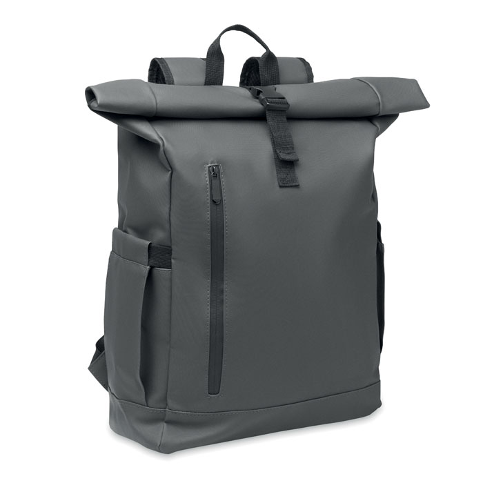 BANGKOK ROLL - Rolltop laptop rugzak 600D - Steengrijs