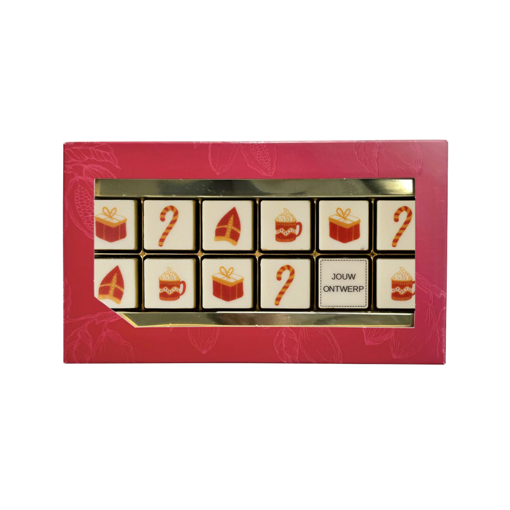 ChocoGiftbox 12  Sinterklaas Seizoen + logo (132 gram)