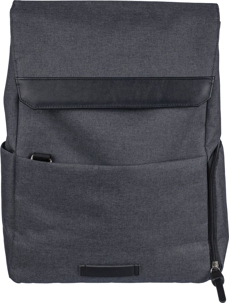 600D polyester canvas 15 inch laptop rugzak Dennis - Zwart