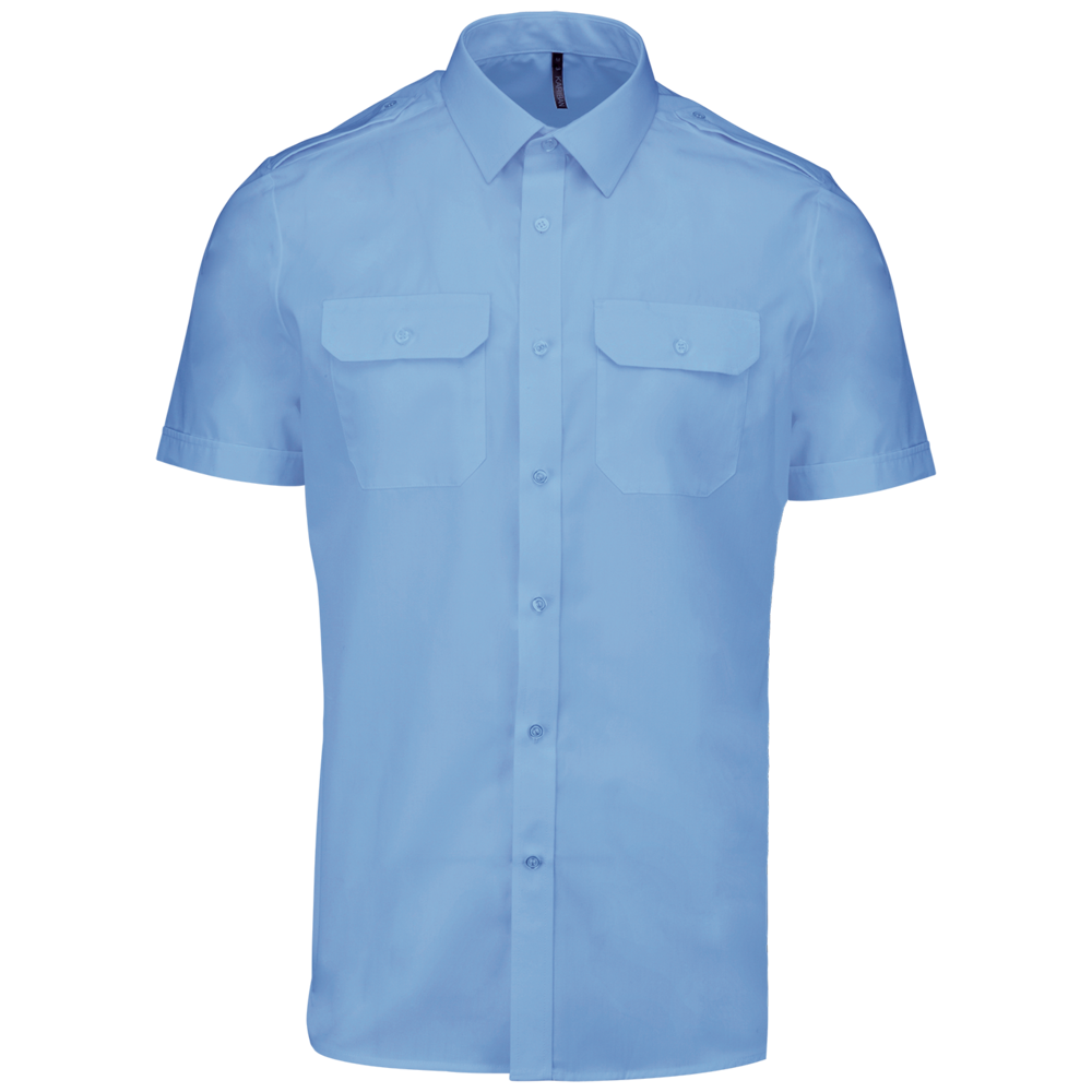 K503 - Herenpilootoverhemd korte mouwen - Sky Blue