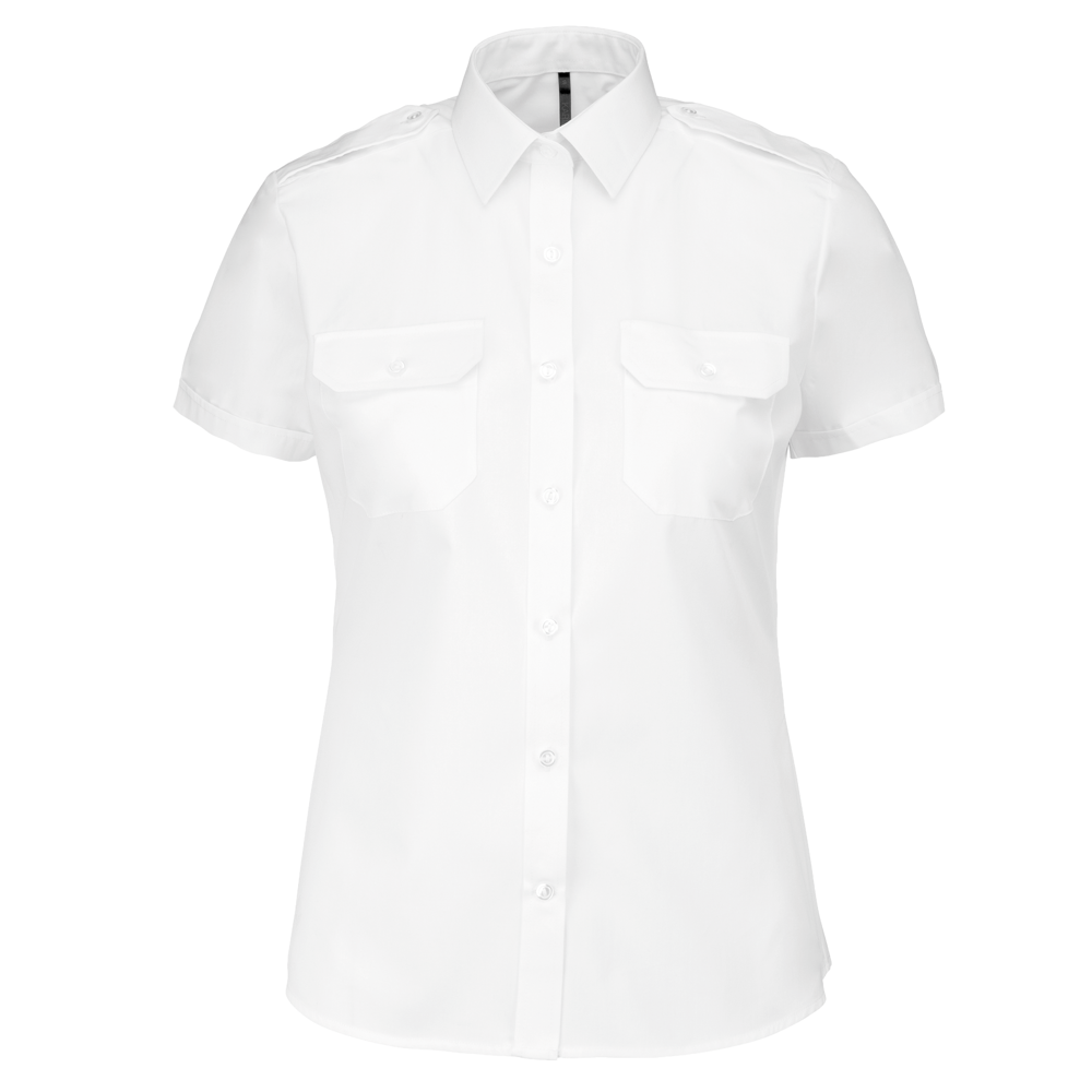 K504 - Damespilootoverhemd korte mouwen - White