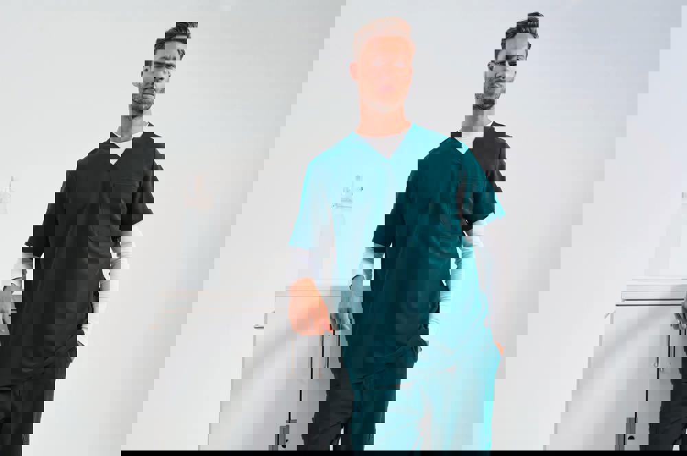 NN200 - Stretch tuniek met korte mouwen voor heren