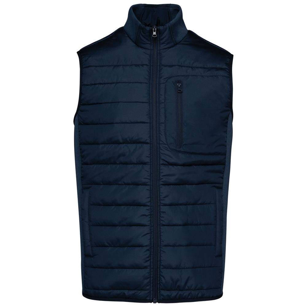 K6170 - Herenbodywarmer in twee stoffen - Mid Navy / Midnight Navy Heather