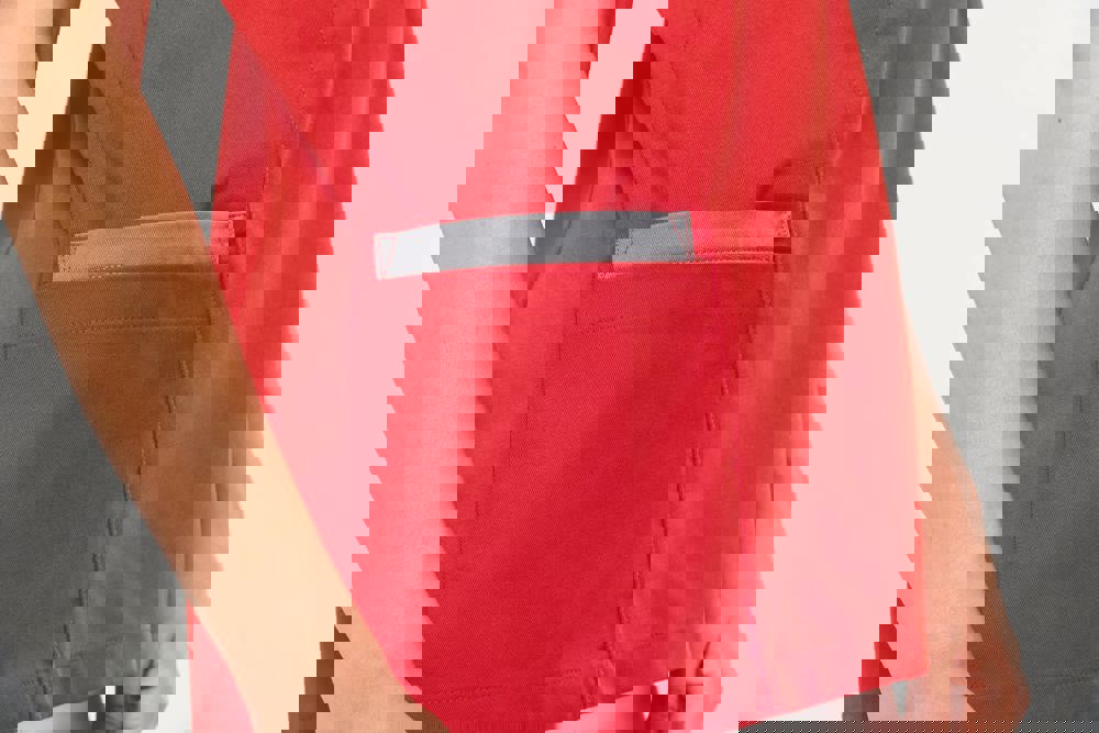 WK506C - Damesblouse in polykatoen met drukknopen