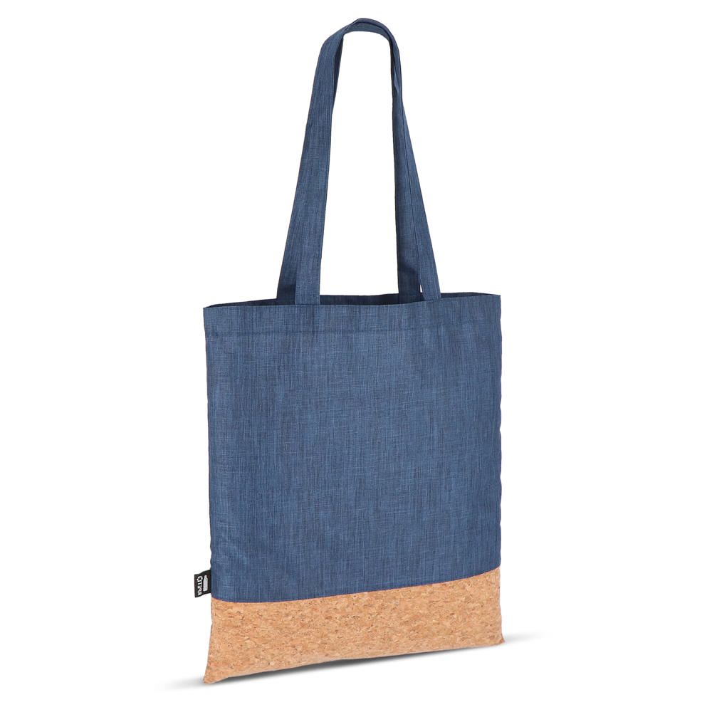 Draagtas R-PET &amp; kurk 35 x 40cm - donkerblauw