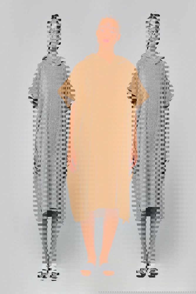 PA581X - Uniseks poncho met capuchon van badstof