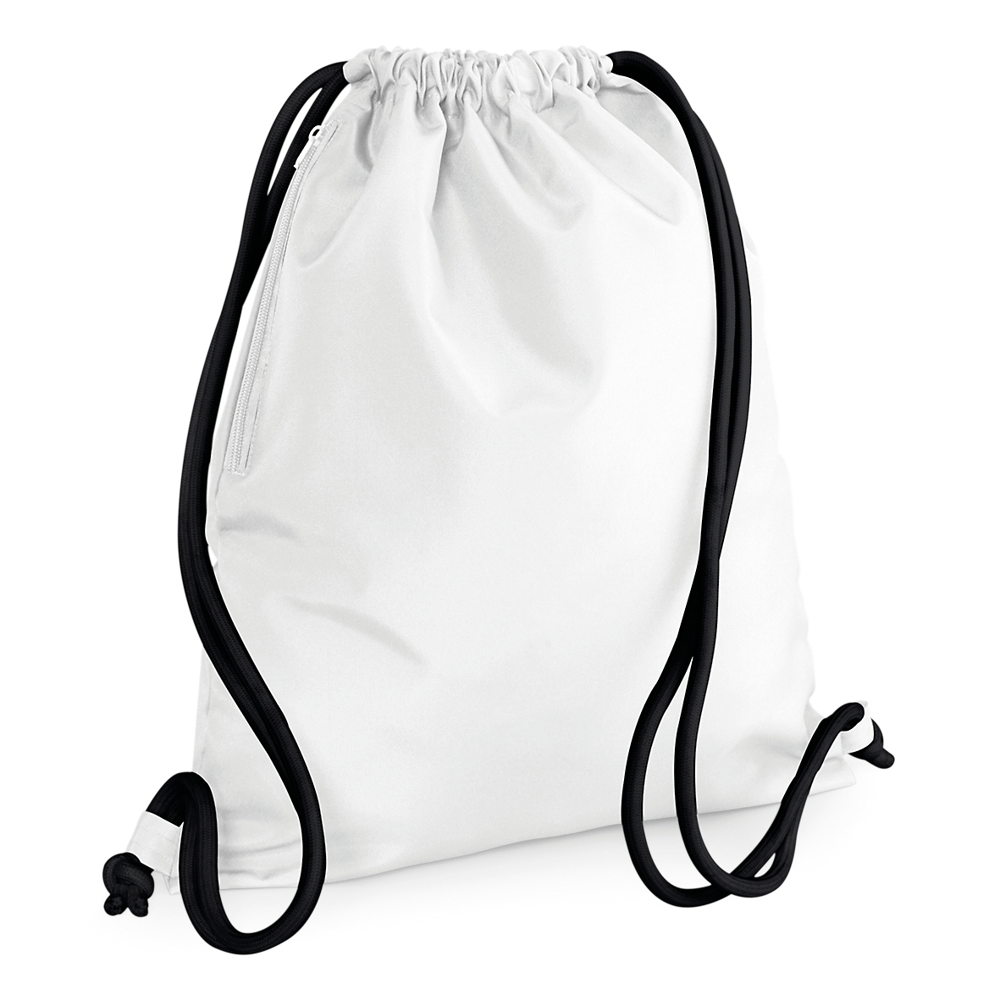 BG110 - Turnrugzak met koordje - WHITE / BLACK