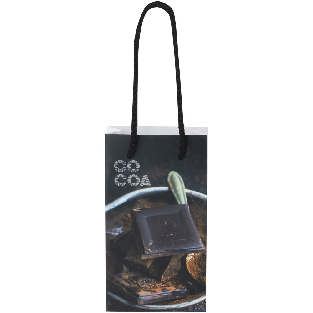 Handgemaakte 170 g/m2 integra papieren tas van met PP woven handgrepen - 9,5 x 4 x 17 cm