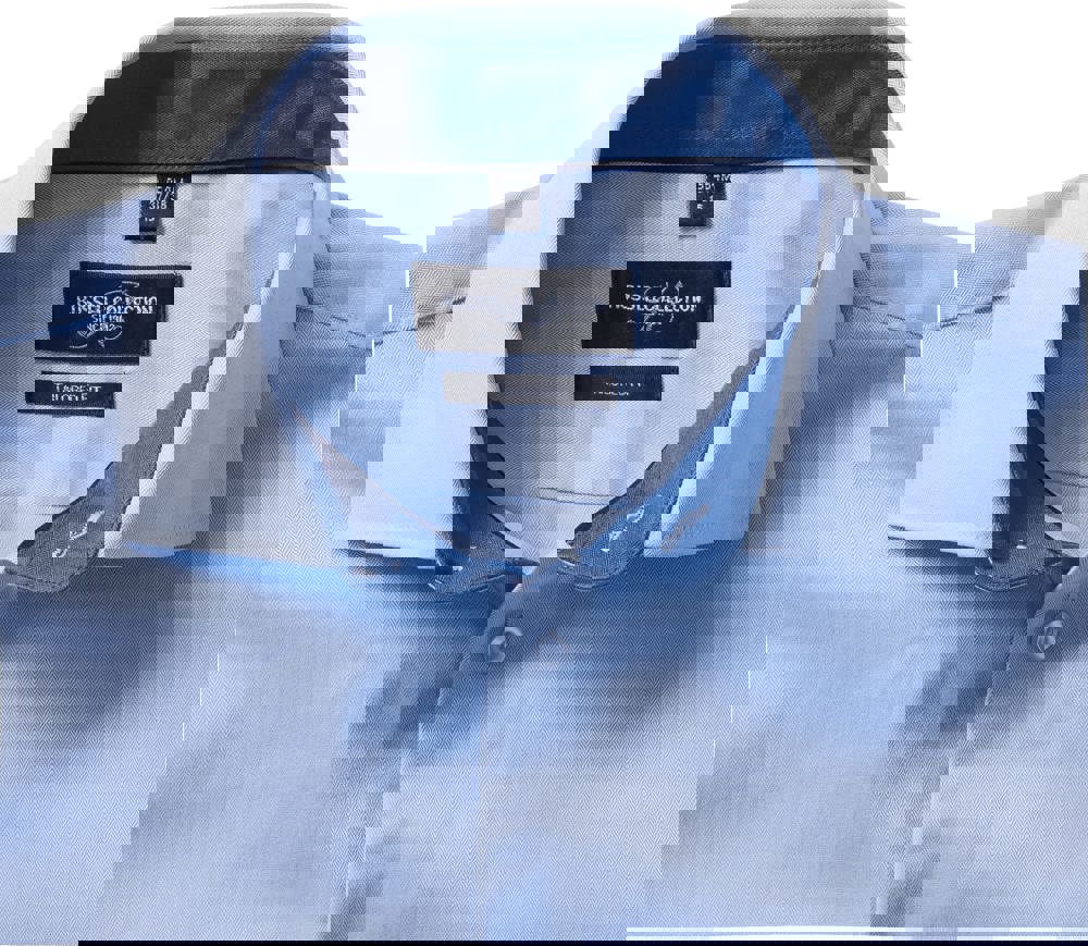 RU964M - Herringbone overhemd met lange mouwen