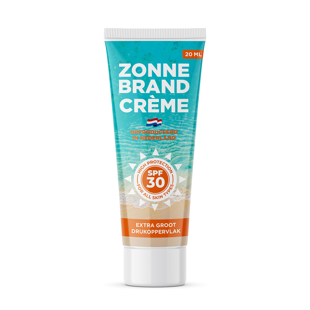 Zonnebrandcrème SPF 30 – 20 ml full color bedrukte tube