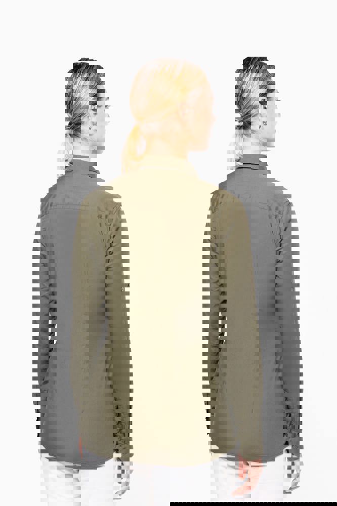 K591 - Damesoverhemd safari lange mouwen