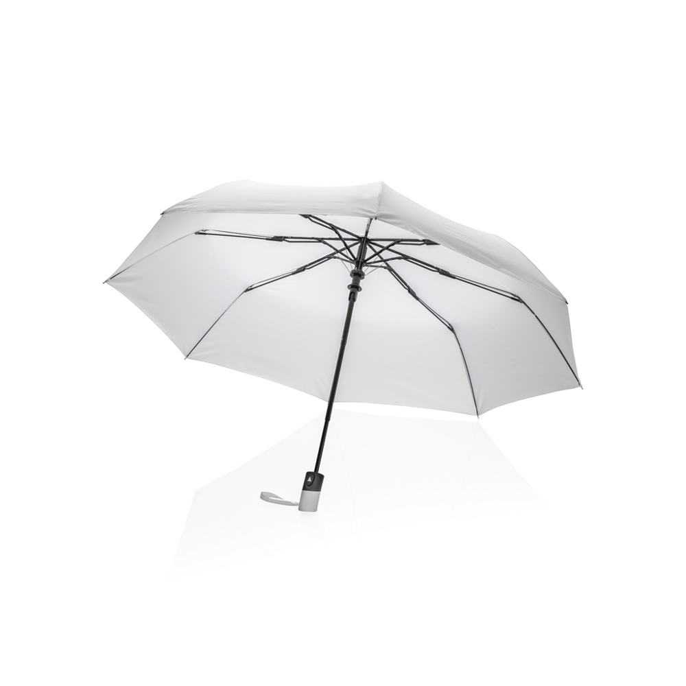 21" Impact AWARE™ RPET 190T mini auto open paraplu - wit (± PMS White)