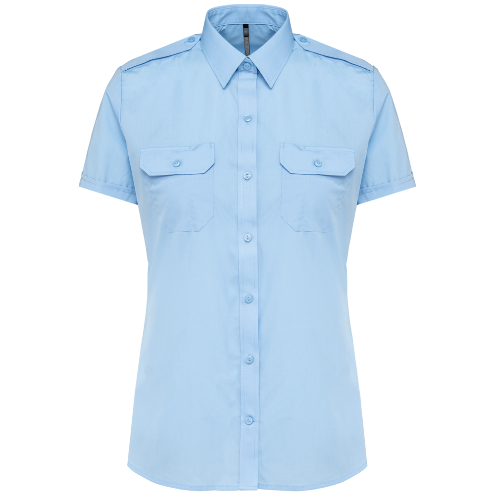 K504 - Damespilootoverhemd korte mouwen - Sky Blue