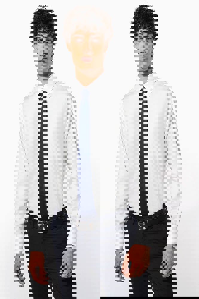 K522C - Getailleerd heren non-iron overhemd lange mouwen