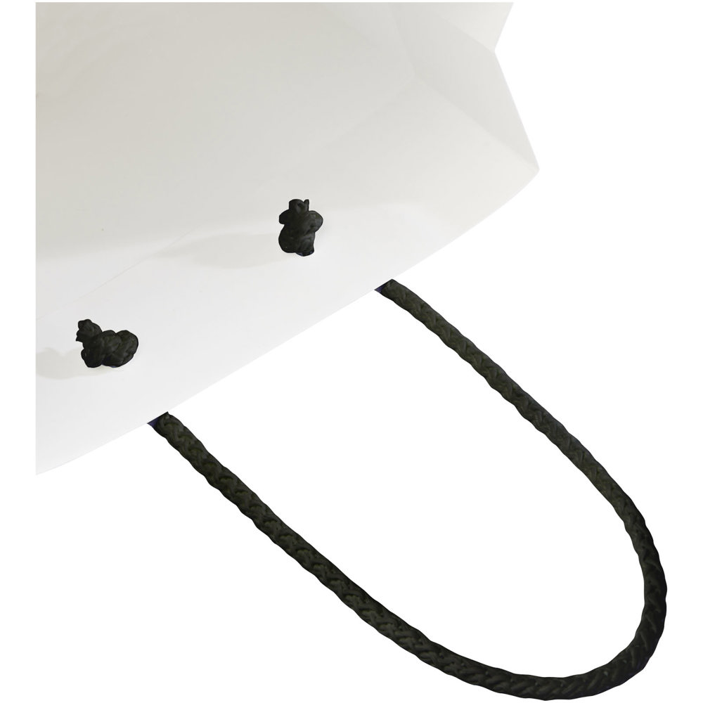 Handgemaakte 170 g/m2 integra papieren tas met PP woven handgrepen - 18 x 9 x 23 cm
