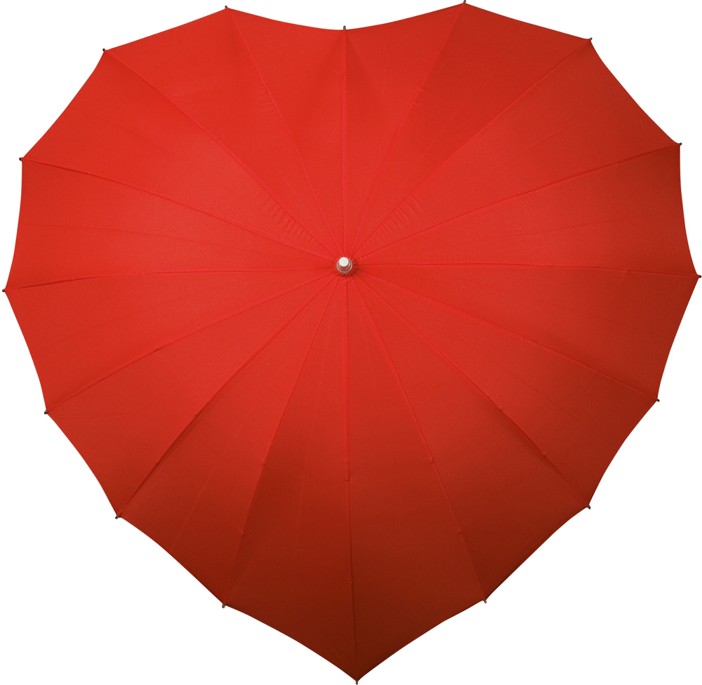 FALCONE - Hartvormige paraplu registered design - Handopening - Windproof -  110 cm - Rood