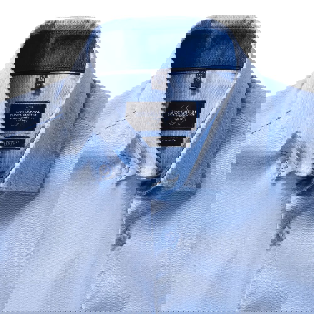 RU964M - Herringbone overhemd met lange mouwen