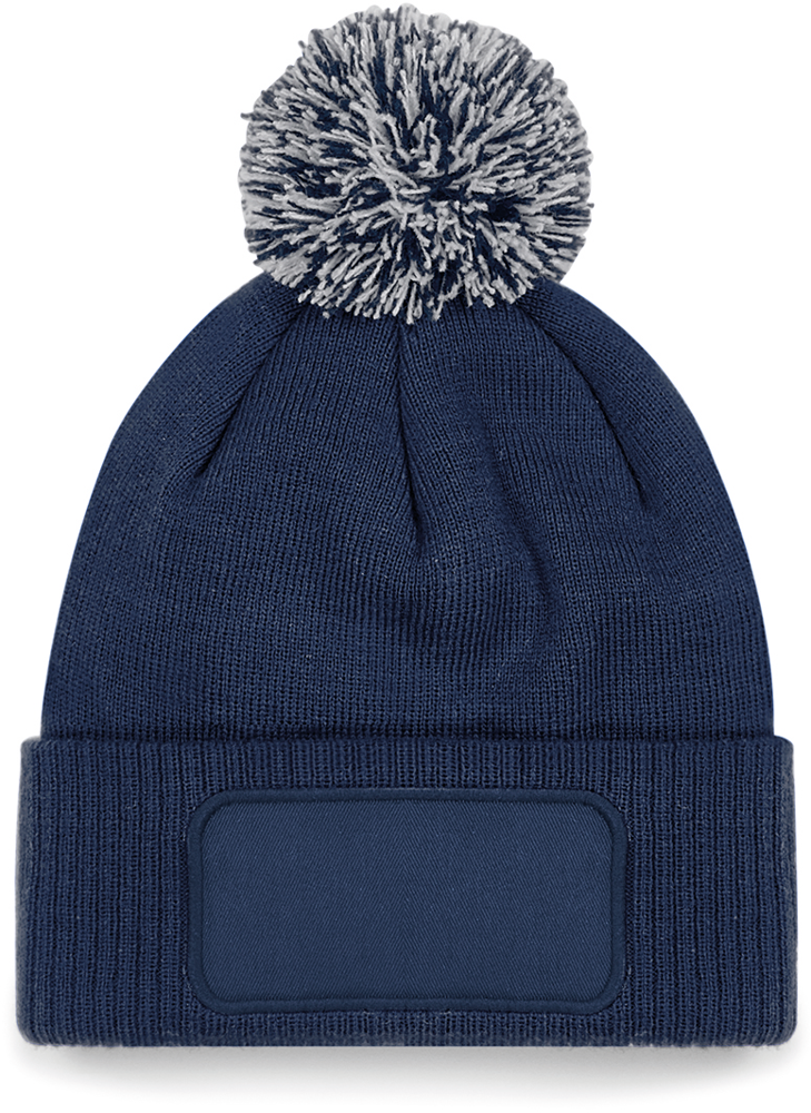 B443 - Snowstar® patch beanie - French Navy / Light Grey