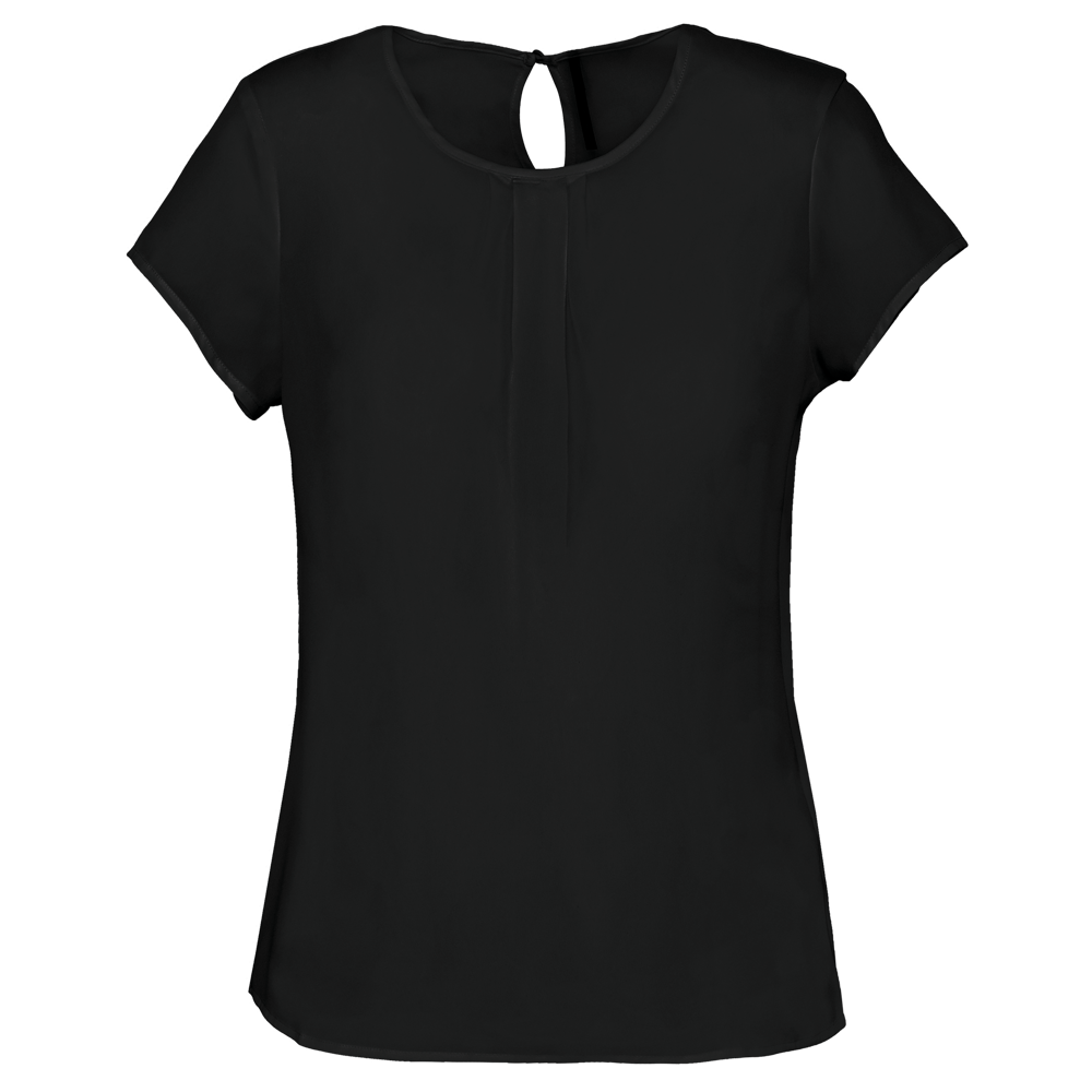K5002 - Damesblouse in crêpe met korte mouwen