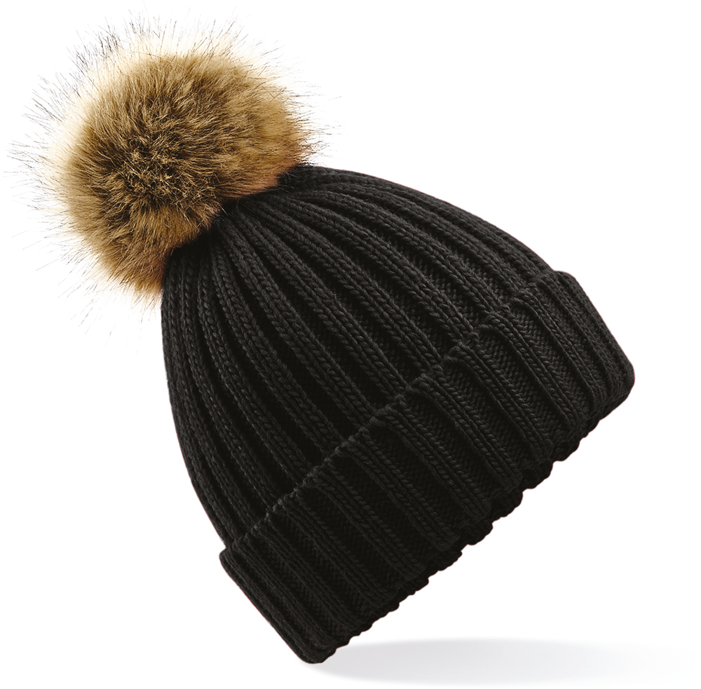 B412 - Pompon beanie - Black