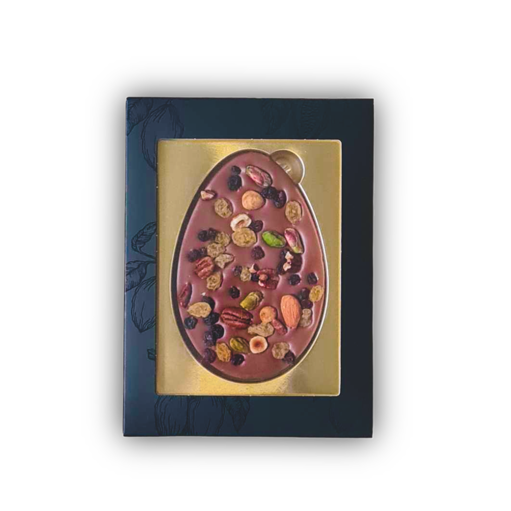 Chocolade paasei met notenmix | melk | geschenkdoos | 120g