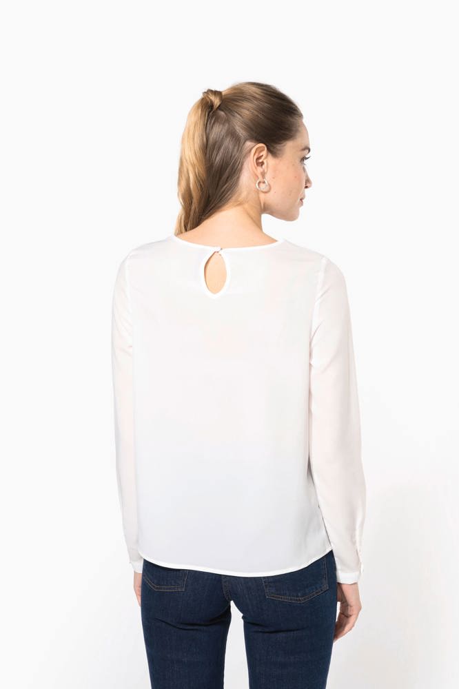 K5003 - Damesblouse in crêpe met lange mouwen