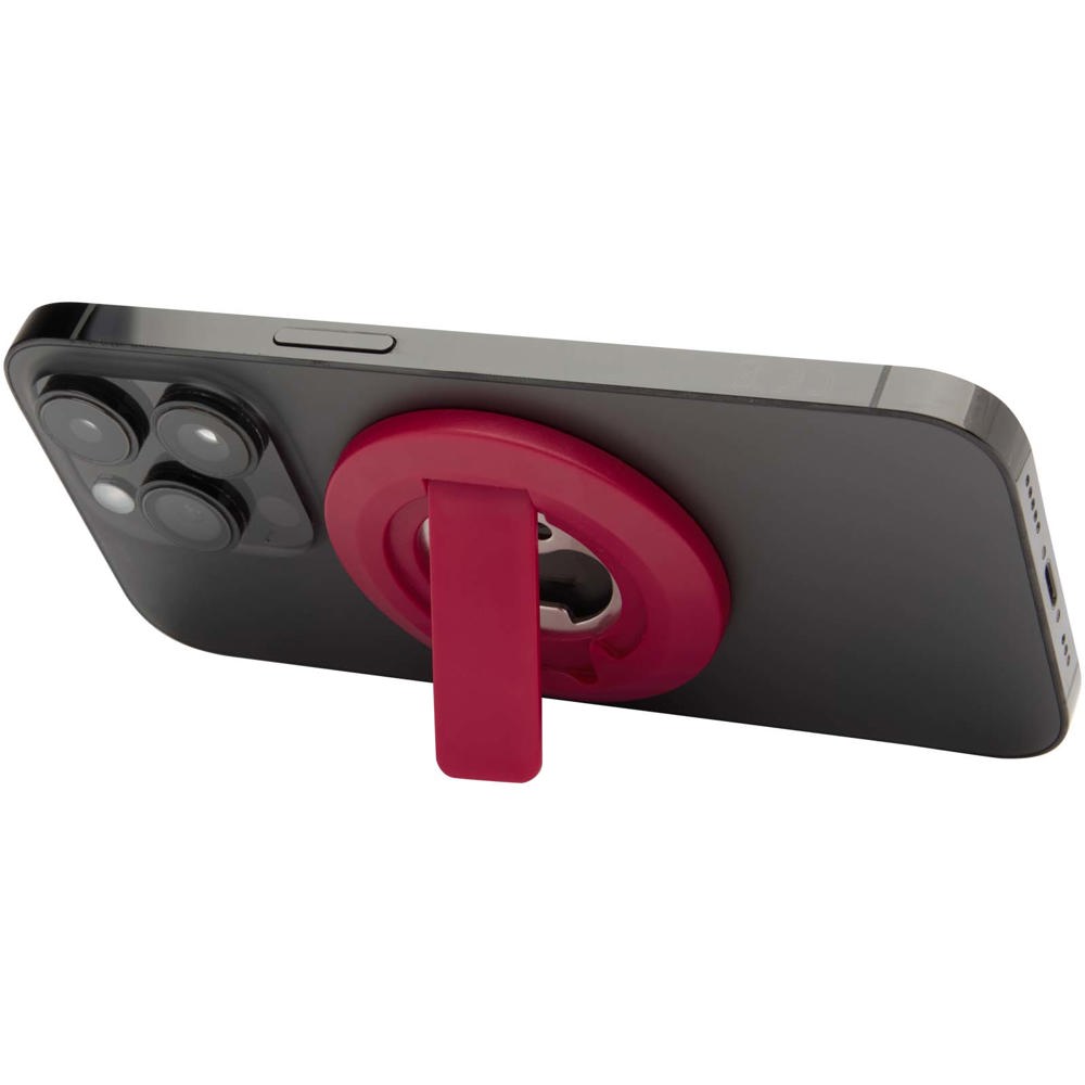 Ain magnetische telefoonstandaard van gerecycled plastic met flesopener - Rood