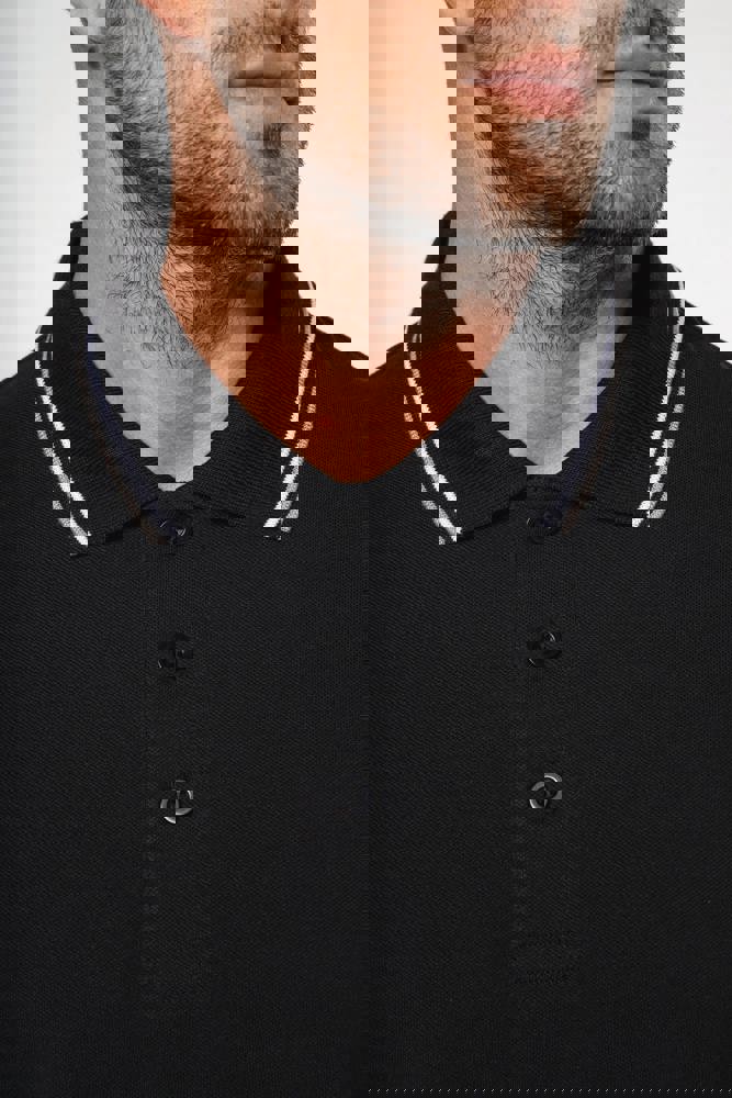 K280 - Heren polo van piquétricot met lange mouwen